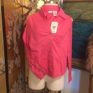 🌼NWT NO BOUNDARIES SHIRT Bling Buttons/Long Sleev